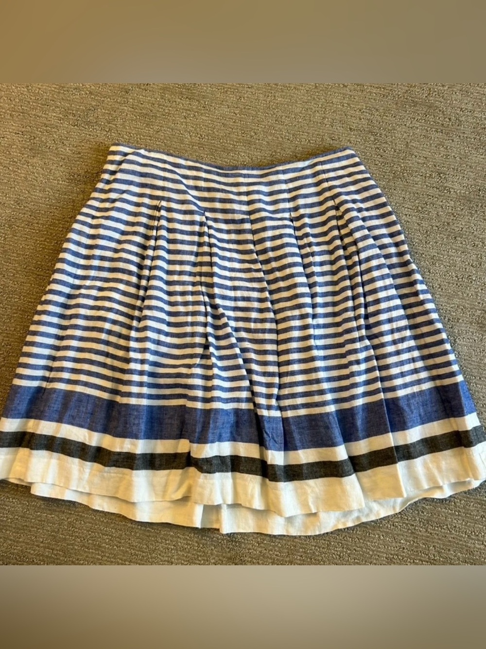 Talbots striped white and blue skirt